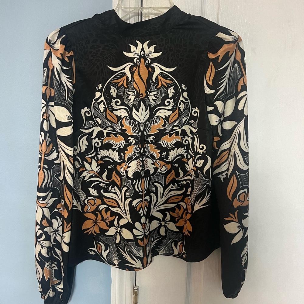 Joie Womens Floral And Leopard Blouse - Polyester- XS- NEW